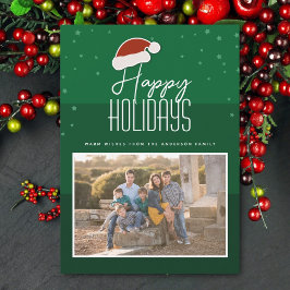 Tarjeta Festiva Navidades fotográficos familiares de tipografía mo