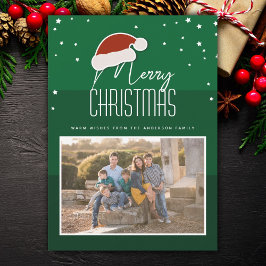 Tarjeta Festiva Navidades fotográficos familiares de tipografía si
