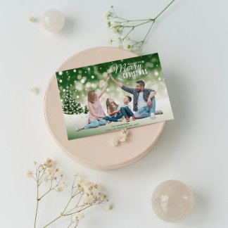 Tarjeta Festiva Navidades fotográficos familiares únicos