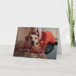 Tarjeta Festiva Navidades fotográficos manuscritos de peluche y br