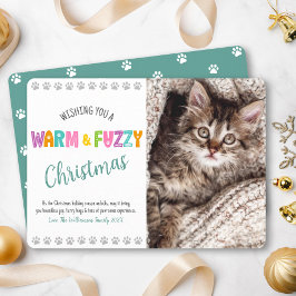Tarjeta Festiva Navidades fotográficos Mascotas cálidos y difusos