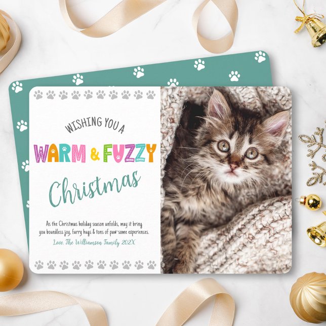 Tarjeta Festiva Navidades fotográficos Mascotas cálidos y difusos (Subido por el creador)