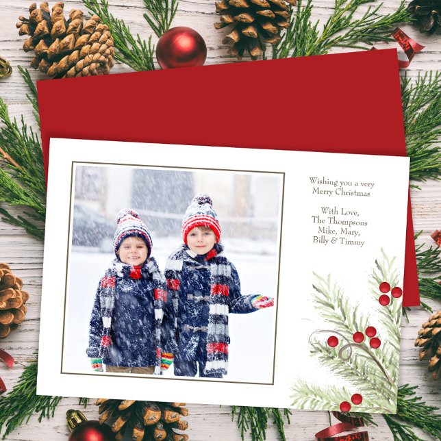Tarjeta Festiva Navidades fotográficos Merry Mistletoe Cute One (Subido por el creador)