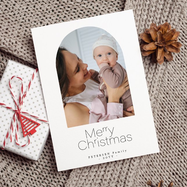 Tarjeta Festiva Navidades fotográficos minimalistas simples (Subido por el creador)