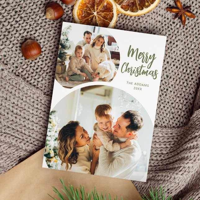 Tarjeta Festiva Navidades fotográficos mínimos de dos ranurados (Subido por el creador)
