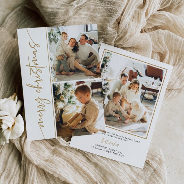 Tarjeta Festiva Navidades fotográficos modernos con elegancia míni (Subido por el creador)