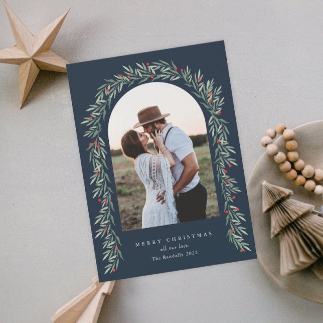 Tarjeta Festiva Navidades fotográficos modernos de Green Arch (Subido por el creador)