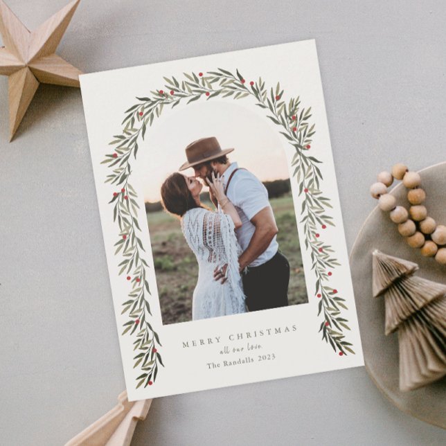 Tarjeta Festiva Navidades fotográficos modernos de Green Arch (Subido por el creador)