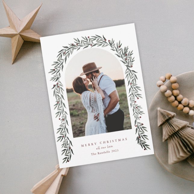 Tarjeta Festiva Navidades fotográficos modernos de Green Arch (Subido por el creador)