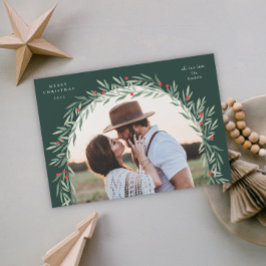 Tarjeta Festiva Navidades fotográficos modernos de Green Arch