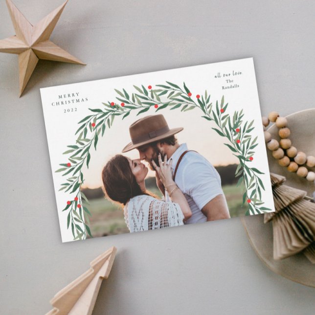 Tarjeta Festiva Navidades fotográficos modernos de Green Arch (Subido por el creador)