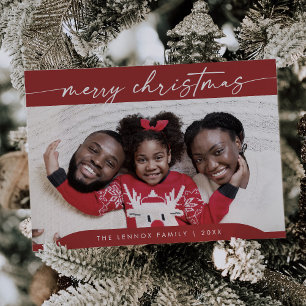 Tarjeta Festiva Navidades fotográficos modernos de la Moda Boho Re