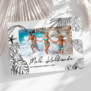 Tarjeta Festiva Navidades fotográficos modernos de Mele Kalikimaka