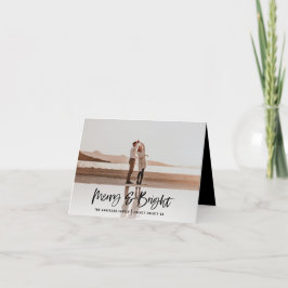 Tarjeta Festiva Navidades fotográficos modernos, mínimos y brillan