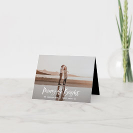 Tarjeta Festiva Navidades fotográficos modernos, mínimos y brillan