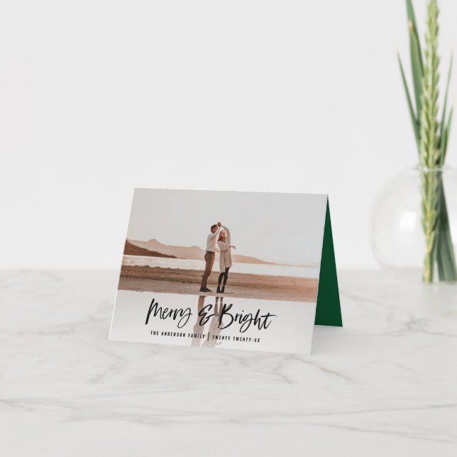 Tarjeta Festiva navidades fotográficos modernos y luminosos (Anverso)