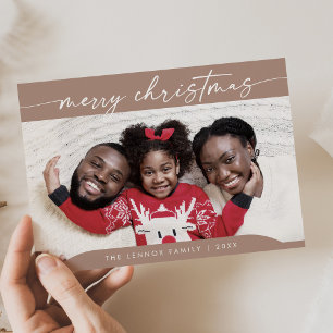 Tarjeta Festiva Navidades fotográficos modernos y neutrales de la