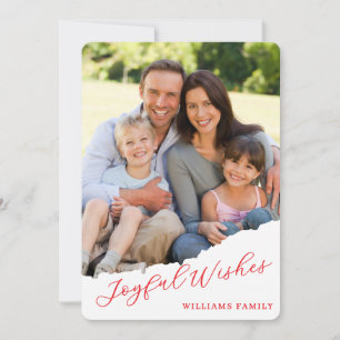 Tarjeta Festiva Navidades fotográficos modernos y personalizados