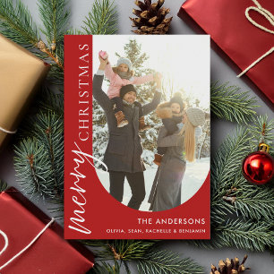 Tarjeta Festiva Navidades fotográficos modernos y sencillos