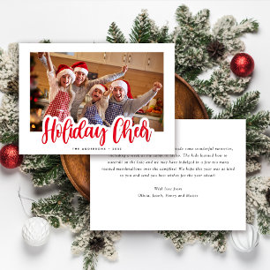 Tarjeta Festiva Navidades fotográficos navideños de tipografía bar