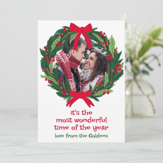 Tarjeta Festiva Navidades FOTOGRÁFICOS PERSONALIZADO Wonmaravillos (Anverso de pie)