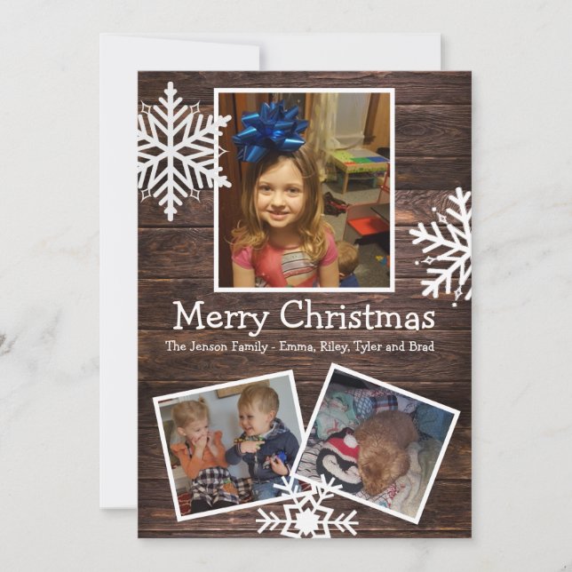 Tarjeta Festiva Navidades fotográficos personalizados (Anverso)