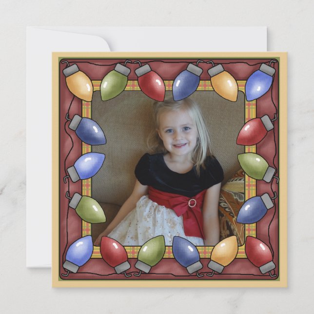 Tarjeta Festiva Navidades fotográficos personalizados alumbran tar (Anverso)