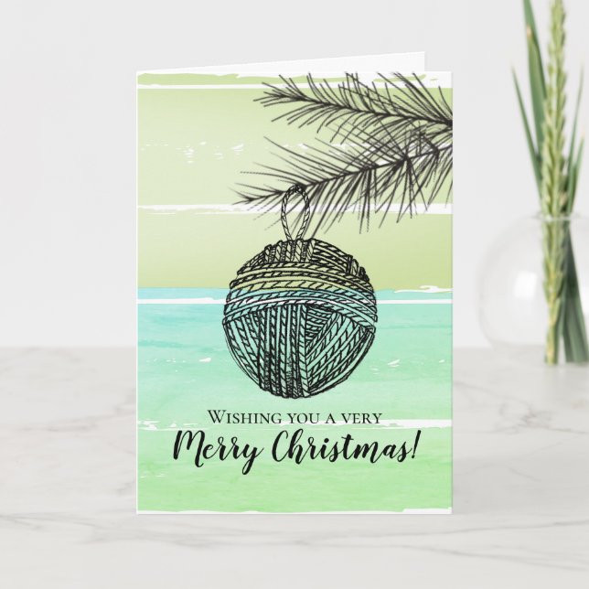 Tarjeta Festiva Navidades fotográficos personalizados con hilados  (Anverso)