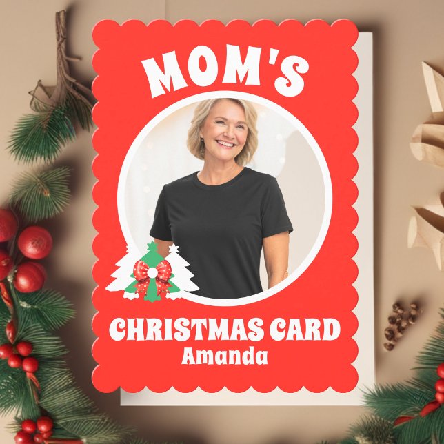 Tarjeta Festiva Navidades fotográficos personalizados de mamá (Subido por el creador)