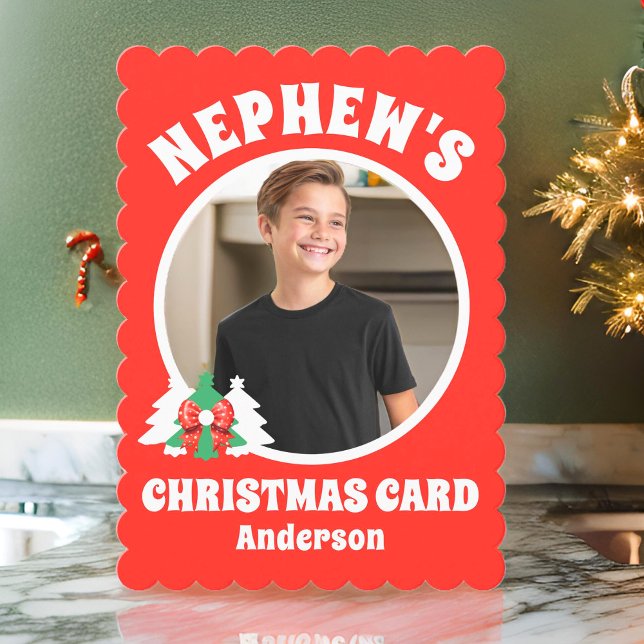 Tarjeta Festiva Navidades fotográficos personalizados de sobrino (Subido por el creador)