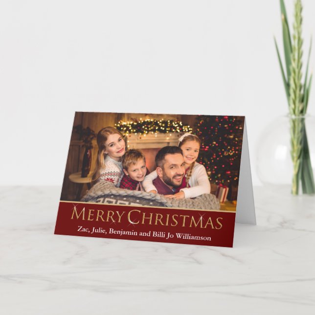 Tarjeta Festiva Navidades fotográficos personalizados modernos y s (Anverso)