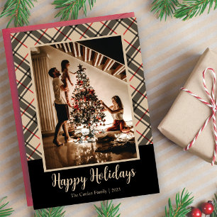 Tarjeta Festiva Navidades fotográficos Plaid One