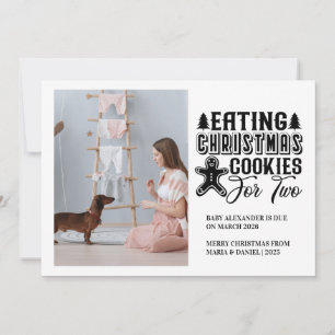 Tarjeta Festiva Navidades fotográficos se retocan para 2 embarazos