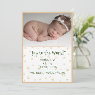 Tarjeta Festiva Navidades fotográficos Snowflakes Baby Boy Invitac