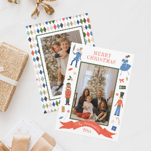 Tarjeta Festiva Navidades fotográficos verticales Cutcracker