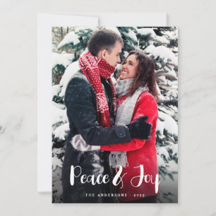 Tarjeta Festiva Navidades fotográficos verticales de paz y alegría