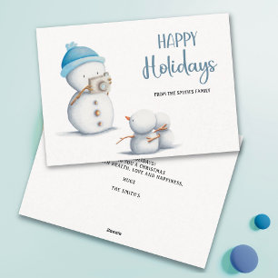Tarjeta Festiva Navidades fotógrafos de Snowman