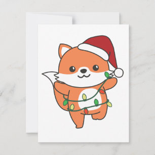Tarjeta Festiva Navidades Fox de Animales de Invierno