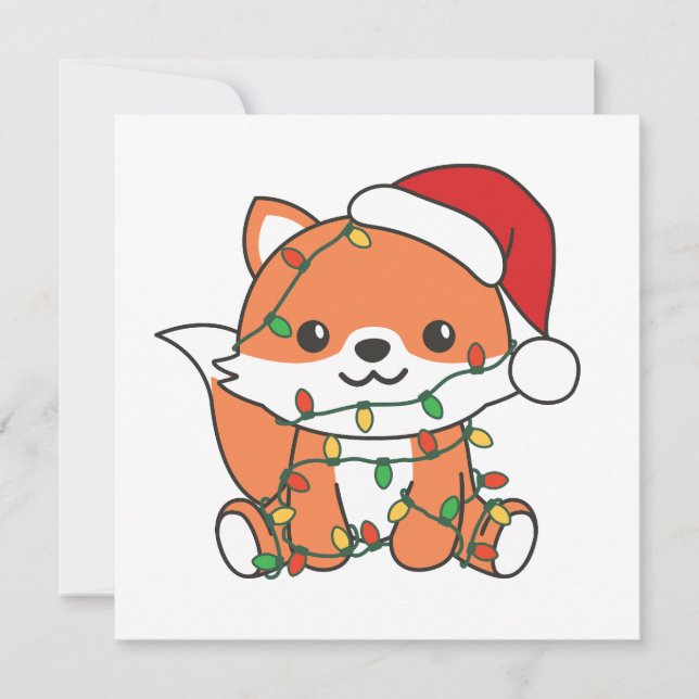 Tarjeta Festiva Navidades Fox de Animales de Invierno (Anverso)