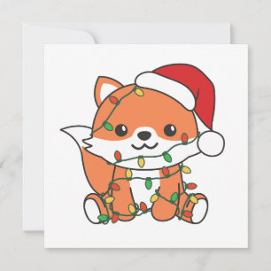 Tarjeta Festiva Navidades Fox de Animales de Invierno