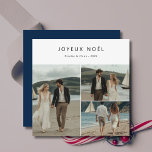 Tarjeta Festiva Navidades franceses Joyeux Noël Nautical Beach Pho<br><div class="desc">¡Envíe deseos festivos con una moda, un giro náutico! Esta tarjeta de Navidades incluye "Joyeux Noël" en una hermosa tipografía francesa, lo que lo hace perfecto para compartir su alegría de vacaciones. La foto temática de la playa aporta un toque especial, especialmente para las parejas. Su diseño moderno y rústico...</div>