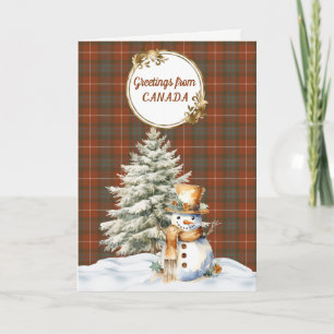 Tarjeta Festiva Navidades Fraser Red Weathered Tartan