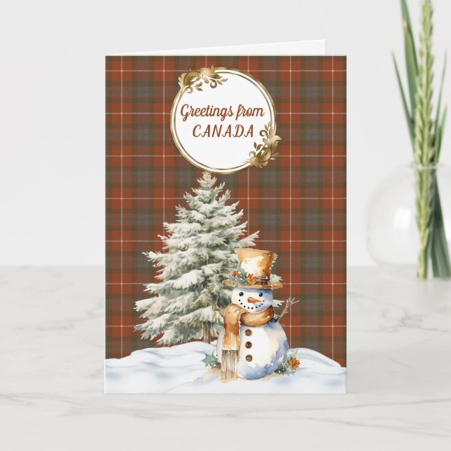 Tarjeta Festiva Navidades Fraser Red Weathered Tartan (Anverso)