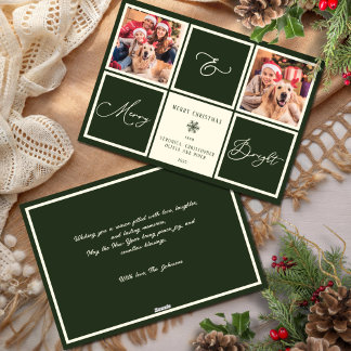 Tarjeta Festiva Navidades Frescos Y Brillantes Forest Green 2 Phot