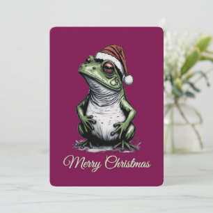 Tarjeta Festiva Navidades Frog Cottagecore Vintage Victorian
