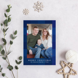 Tarjeta Festiva Navidades frontales de impresión de papel azul en 