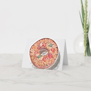 Tarjeta Festiva Navidades frutería pintura acuarela