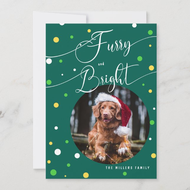 Tarjeta Festiva Navidades Funny Furry y Bright Mascota anual2 Foto (Anverso)