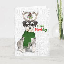 Tarjeta Festiva Navidades Funny Miniatura Schnauzer Fleas NaviDOG