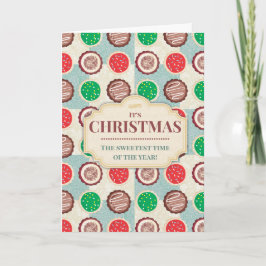 Tarjeta Festiva Navidades galletas acolchadas "caseras por" cocció